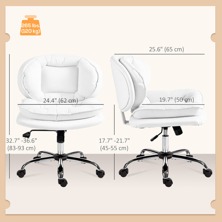 Criss Cross Swivel Office Chair, Armless