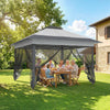 12' x 12' Dark Grey Pop-Up Gazebo with Steel Frame
