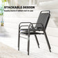 Stackable Outdoor Dining Chairs Set of 2, for Patio, Balcony, Deck, Garden, Black