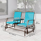 Patio Glider Rocking Chair 2 Person Outdoor Loveseat Rocker Garden Furniture Bench, Black