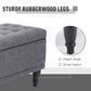 Storage Ottoman, Linen Fabric End of Bed Bench with Soft Close Lid, Button Tufted Storage Bench for Living Room, Entryway or Bedroom, 42" x 17" x 19", Grey
