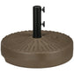 Umbrella Base, Heavy Duty Fillable Base Holder with Steel Pole, Round Parasol Stand for Patio, Outdoor, Backyard, Brown