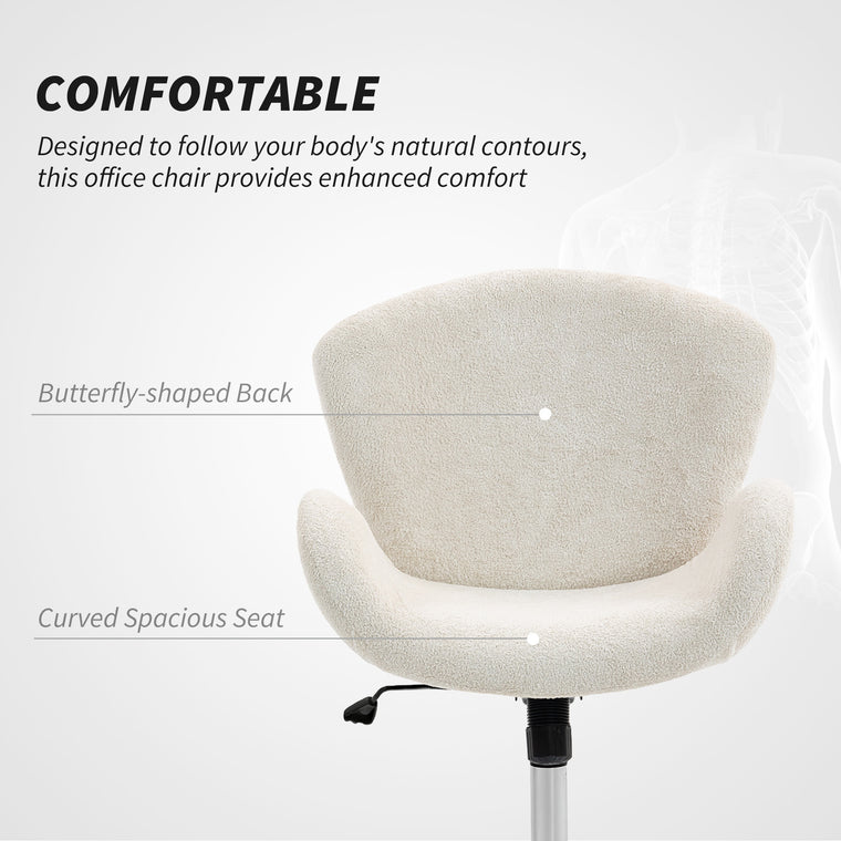 Velvet Swivel Office Chair with Bucket Seat