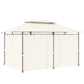 10' x 13' Double Roof Patio Gazebo, Outdoor Gazebo with Curtains, for Garden, Lawn, Backyard and Deck, Cream White
