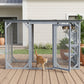 44.1" H Cat Cage, Indoor Outdoor Wooden Enclosure Pet House, Small Animal Cage Hutch, Suitable for Rabbit, Dogs, Kitten, Crate Kennel with Waterproof Roof, Multi-Level Platforms, Lock, Grey