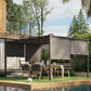 10' x 13' Outdoor Patio Pergola with Sliding Roof, LED Lights, Solar Powered for Garden, Lawn, Backyard, Dark Grey