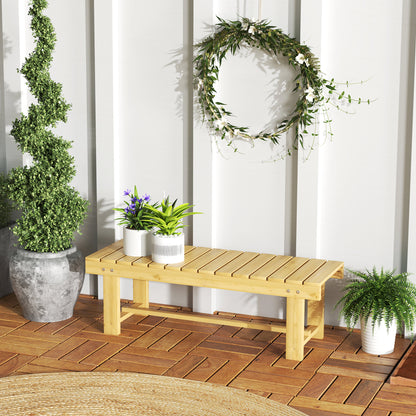 Natural 43" Wood Backless Outdoor Bench