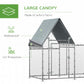 Walk In Chicken Run, Large Galvanized Chicken Coop, Hen Poultry House Cage, Rabbit Hutch Metal Enclosure w/ Water-Resist Cover for Outdoor Backyard Farm, 9.9' x 3.5' x 5.6'