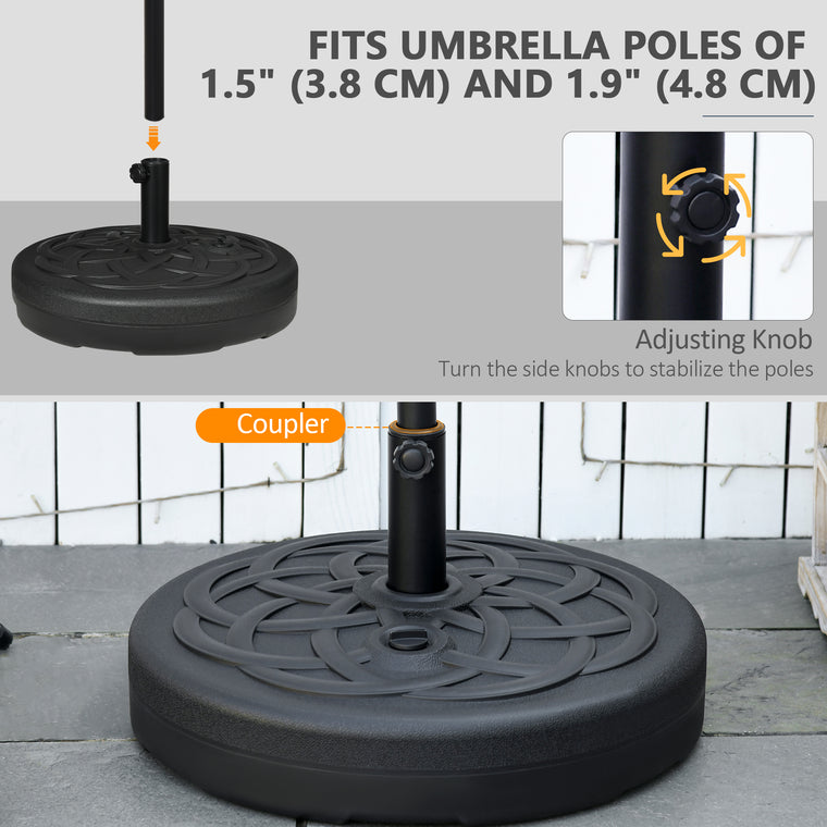 77 lb Black Round Umbrella Base, Heavy Duty