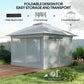 12' x 12' Foldable Pop-up Party Tent Instant Canopy Sun Shade Gazebo Shelter Steel Frame Oxford w/ Roller Bag, Light Grey