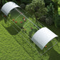 Galvanized Large Metal Chicken Coop Cage Walk-in Enclosure Poultry Hen Run House Playpen Rabbit Hutch with Cover for Outdoor Backyard