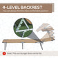 Outdoor Lounge Chair, Adjustable Folding Chaise Lounge with Sun Shade for Beach, Camping, Hiking, Brown