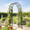 8 ft Garden Arch, Outdoor Trellis Arbor for Climbing Plants, Wedding Arch for Party Outdoor Garden Backyard, Black