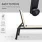Outdoor Lounge Chair, Patio Lounger with 5-Position Reclining Backrest and 2 Wheels for Poolside, Beach, Lawn, Cream White