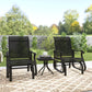 3PCs Gliding Rocking Chair & Bistro Tea Table Set, Grey