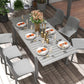 Aluminum Outdoor Dining Table for 6-8 People, Expandable Patio Table for Garden, Lawn, Balcony, Charcoal Grey