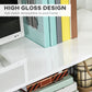 Lighted TV Stand for TVs up to 75", TV Cabinet with Storage for Living Room, High Gloss White