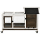 Rabbit Cage with Wheels, Ramp, Run, Tray for Indoor Outdoor, Suitable for Rabbit, Guinea Pig, Coffee