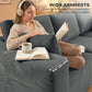 2-in-1 Modular L-Shape Sectional Sofa Bed - Dark Grey