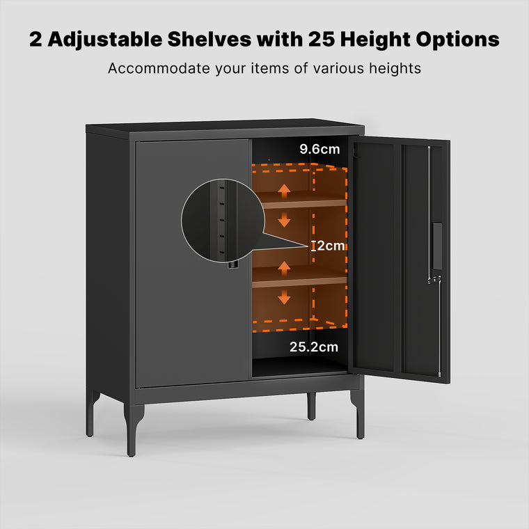 Locking Storage Filing Cabinet with Doors