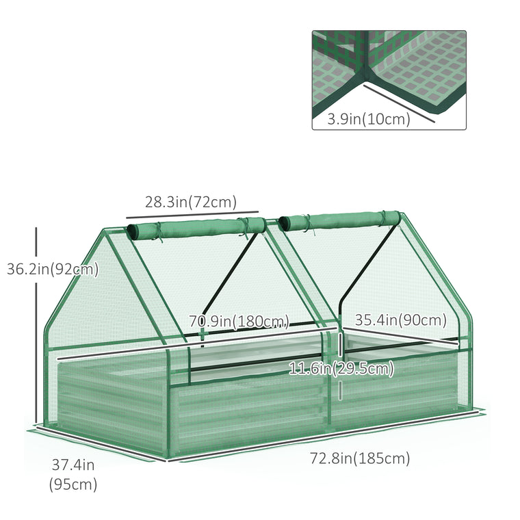 6' x 3' Raised Garden Bed with Mini Greenhouse Cover