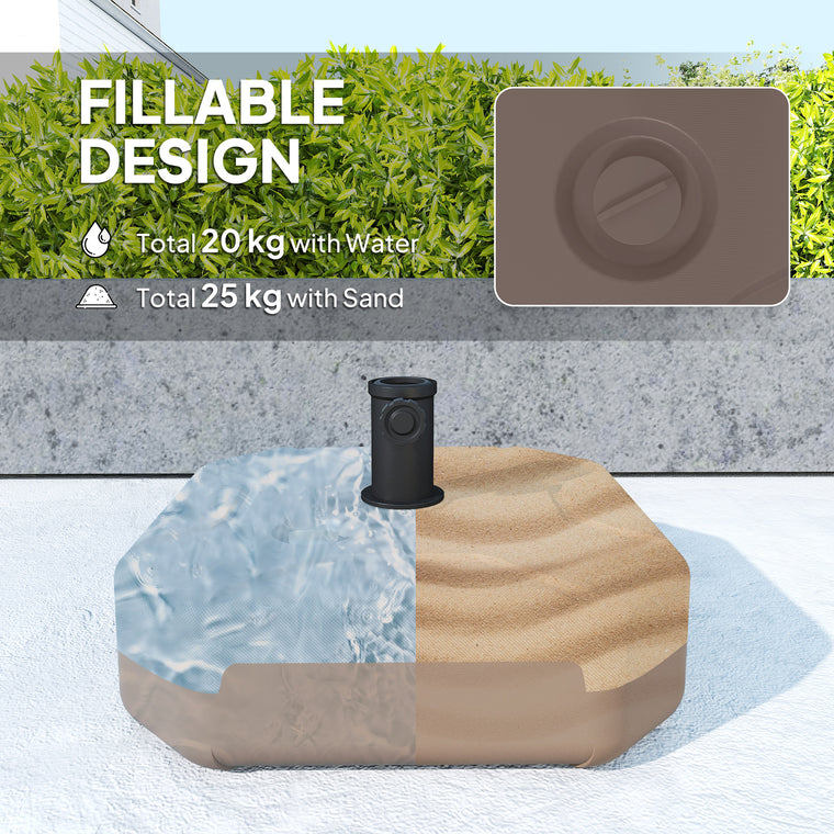 17.7" x 17.7" x 9.8" Brown Square Umbrella Base