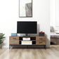 TV Stand for TV up to 50 Inches, TV Cabinet with Door, Open Storage and Drawers, TV Table with Steel Legs, Coffee