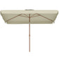 Patio Umbrella 118.1" x 78.7" Outdoor Parasol UV50+ Protection in Beige