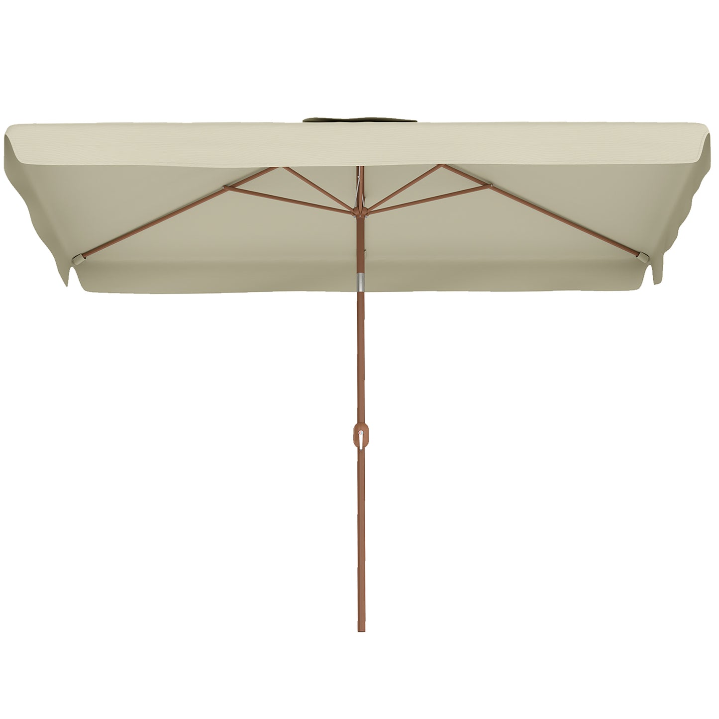 Patio Umbrella 118.1" x 78.7" Outdoor Parasol UV50+ Protection in Beige
