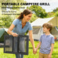 Folding Campfire Grill, 36" x 18" Heavy Duty Carbon Steel Grill Grate with Folding Legs, Black