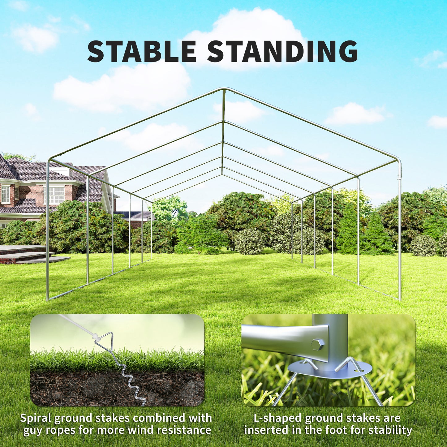 Heavy Duty Large Party Tent & Carport with Removable Sidewalls, Portable Garage Canopy Tent, White