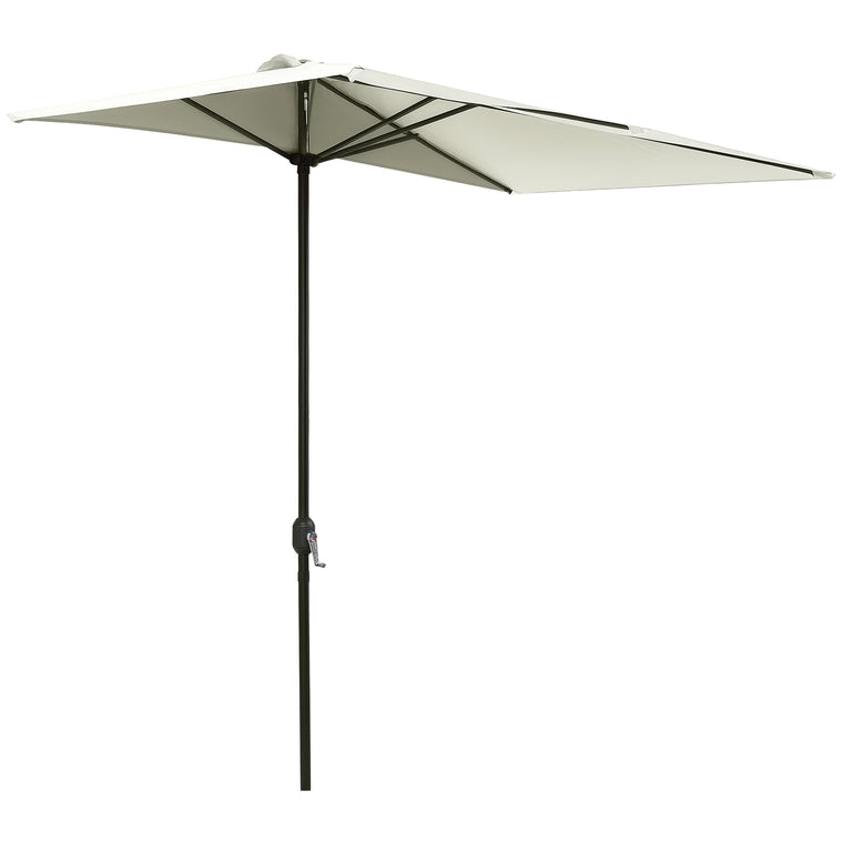 8ft Beige Half Umbrella with 5 Ribs