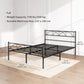 Metal Full Platform Bed Frame with Headboard, Steel Slat Support, Underbed Storage, No Box Spring Needed, Easy Assembly