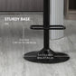 Swivel PU Leather Barstools Set of 2 Adjustable Bar Stools with Footrest Back for Kitchen Counter Dining Room Grey