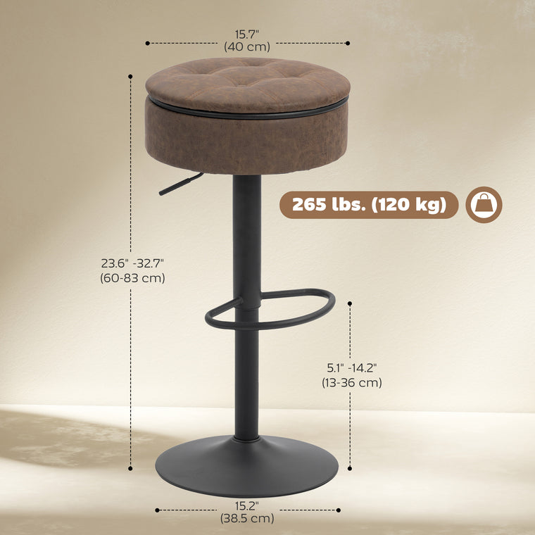 Swivel Bar Stools Set of 2 with Storage