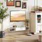 47" Floating TV Stand for TVs up to 50 Inch, Wall Mounted Media Console with Flip Drawer and 2 Open Shelves, White
