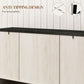 Rustic Sideboard, Buffet Cabinet with Adjustable Shelves for Living Room, Dining Room, Entryway, White Wood Grain