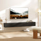 71" Floating TV Stand for TVs up to 72 Inch, Wall Mount Media Console with 2 Fluted Flip-Down Doors, Cable Hole, Black