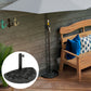 21 lbs Resin Half Umbrella Base, Concrete Half Umbrella Stand Outdoor Umbrella Base with Flower-Leaf Design, Patio Umbrella Stand for Outdoor Lawn Poolside, Black