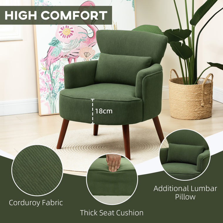 Upholstered Accent Chair with Lumbar Pillow