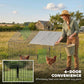 Metal Chicken Coop, Large Chicken Run with Water-Resistant & Anti-UV Cover for 2-3 Hens, Outdoor Hen House with 4 Doors