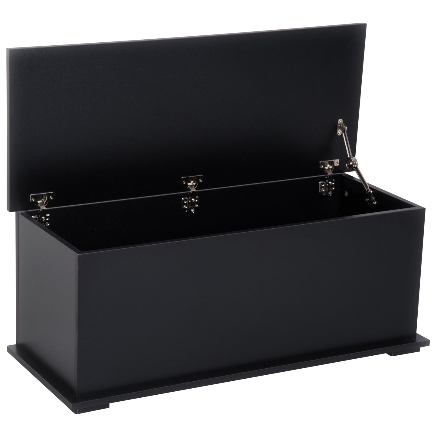 39.5" Storage Chest with 2 Safety Hinges, Storage Box Organizer with Flip-Top Lid, Entryway Storage Bench, Black