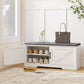 Shoe Bench with Cushion Shoe Storage Bench with Doors Adjustable Shelves for Entryway, White