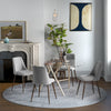 Upholstered Dining Chairs Set of 4, Velvet Accent Chair with Back and Wood-grain Steel Leg for Kitchen, Grey