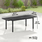Expandable Patio Dining Table for 8-10 People, 60.6"/84.3" Aluminum Outdoor Dining Table with Adjustable Foot Pads