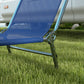 Set of 2 Folding Chaise Lounge Chairs, Outdoor Poolside Sun Tanning Chairs w/ Pillow, Reclining Backrest, Dark Blue