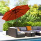10' x 8' Round Market Umbrella, Patio Umbrella with Crank Handle and Tilt, Outdoor Parasol for Garden, Orange