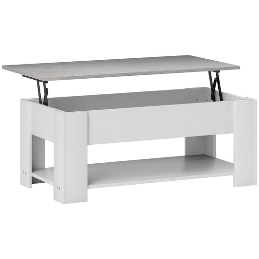 Lift-Top Coffee Table with Hidden Storage - White