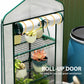 Mini Greenhouse with Screen Roof, Portable Small Greenhouse with Roll-Up Zipper Door