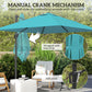 8' x 8' Blue Offset Cantilever Umbrella with Cross Base